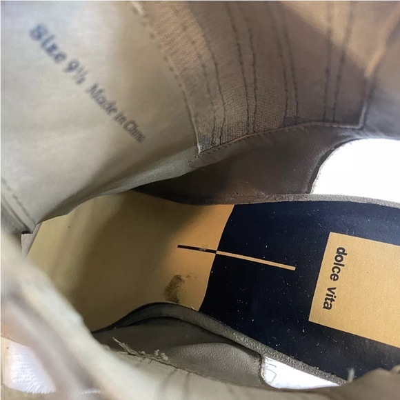Dolce Vita Pasha Ankle Bootie Taupe Suede Leather Open Toe Stacked Heel Size 9M - Picture 13 of 16